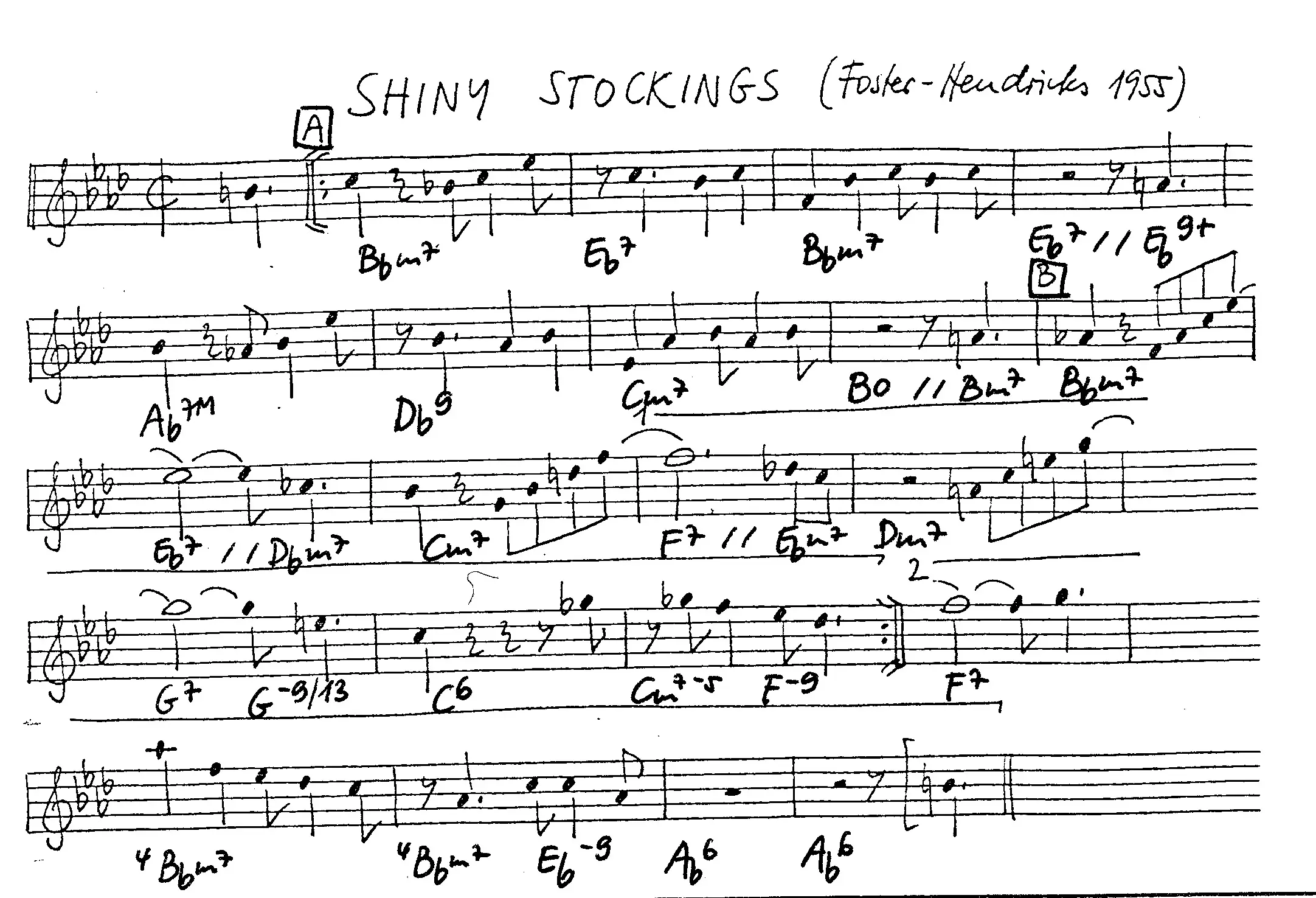 shiny stockings free jazz leadsheet - Courtesy of the Jungle Jazz Band
